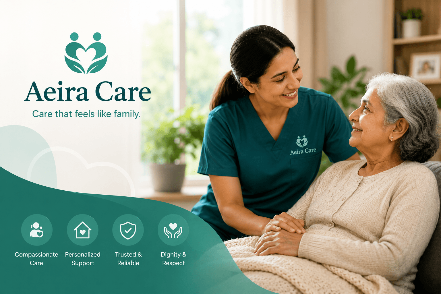 Aeira Care caregiver with patient